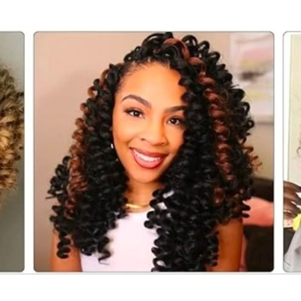 6 Packs Jamaican Bounce Crochet Hair Wand Curl Twist Braid Curly for Black Women